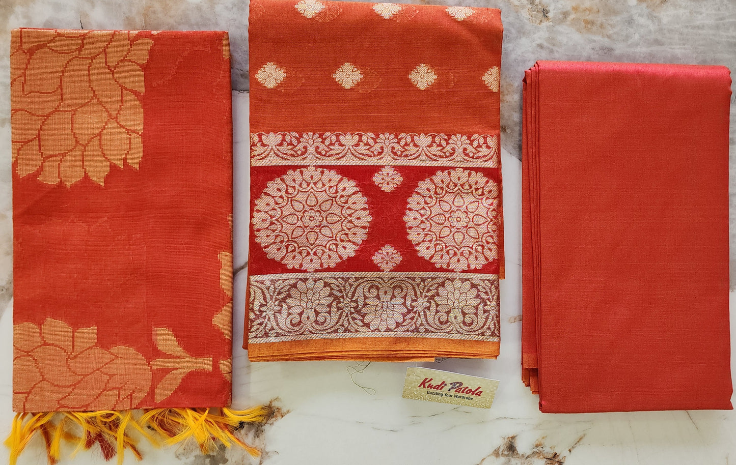 Rust Red Chanderi Kurta With Zari