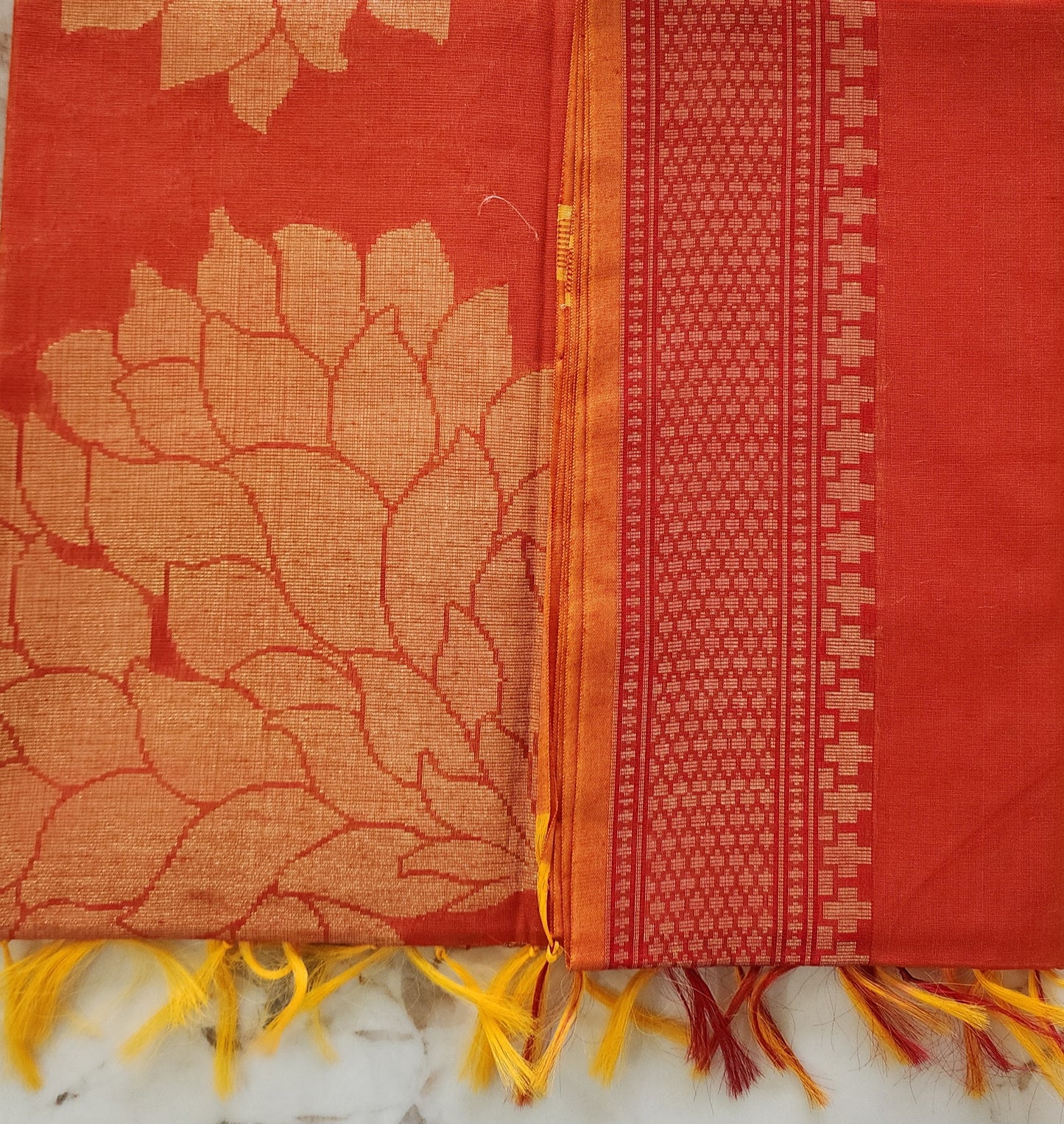 Rust Red Chanderi Kurta With Zari