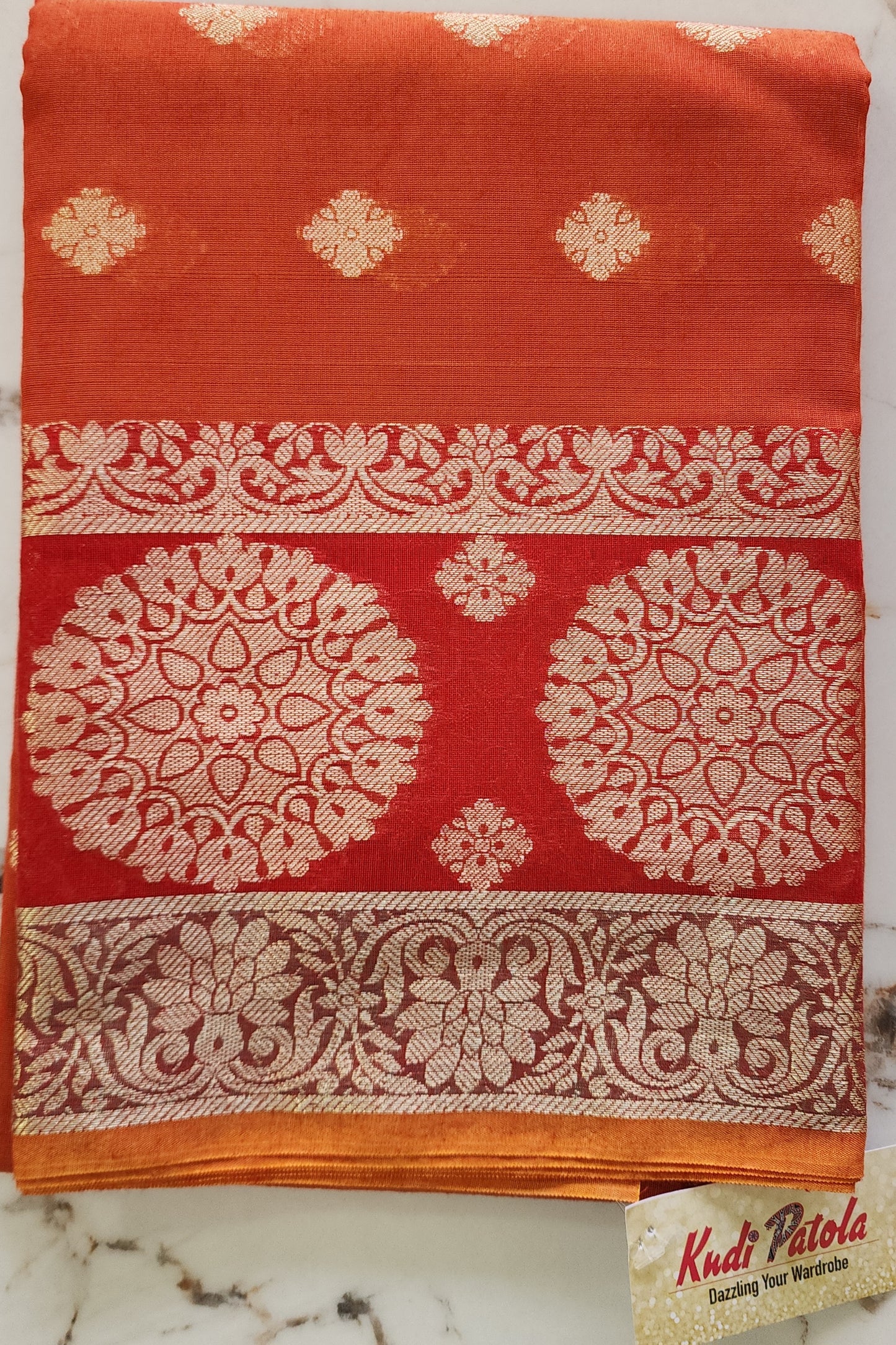 Rust Red Chanderi Kurta With Zari