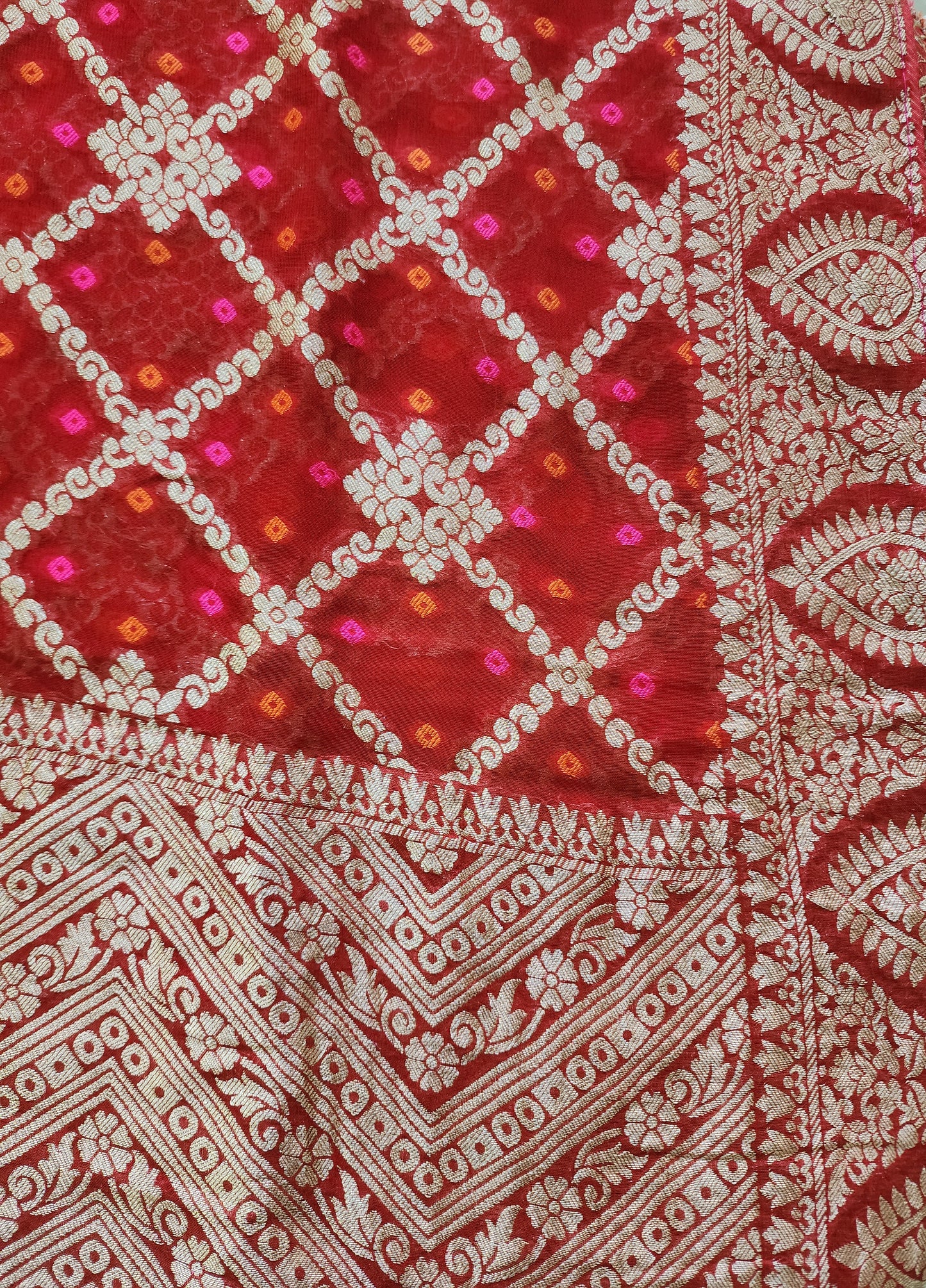 Red Silk Kurta Set (Unstitched)