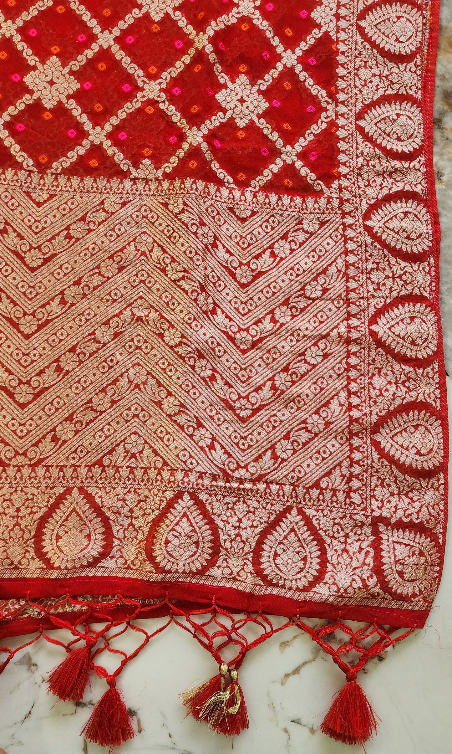 Red Silk Kurta Set (Unstitched)