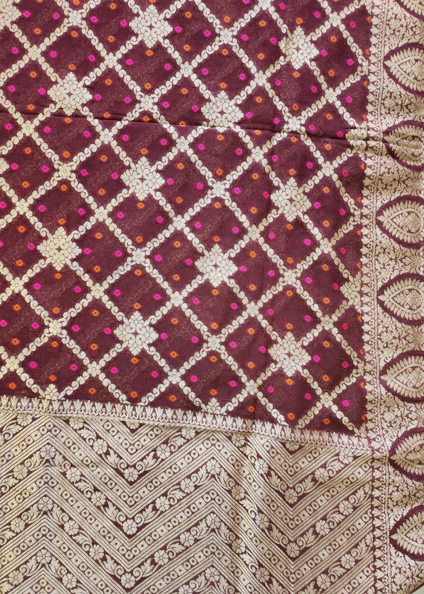 Maroon Banarasi Silk Kurta Set For Women