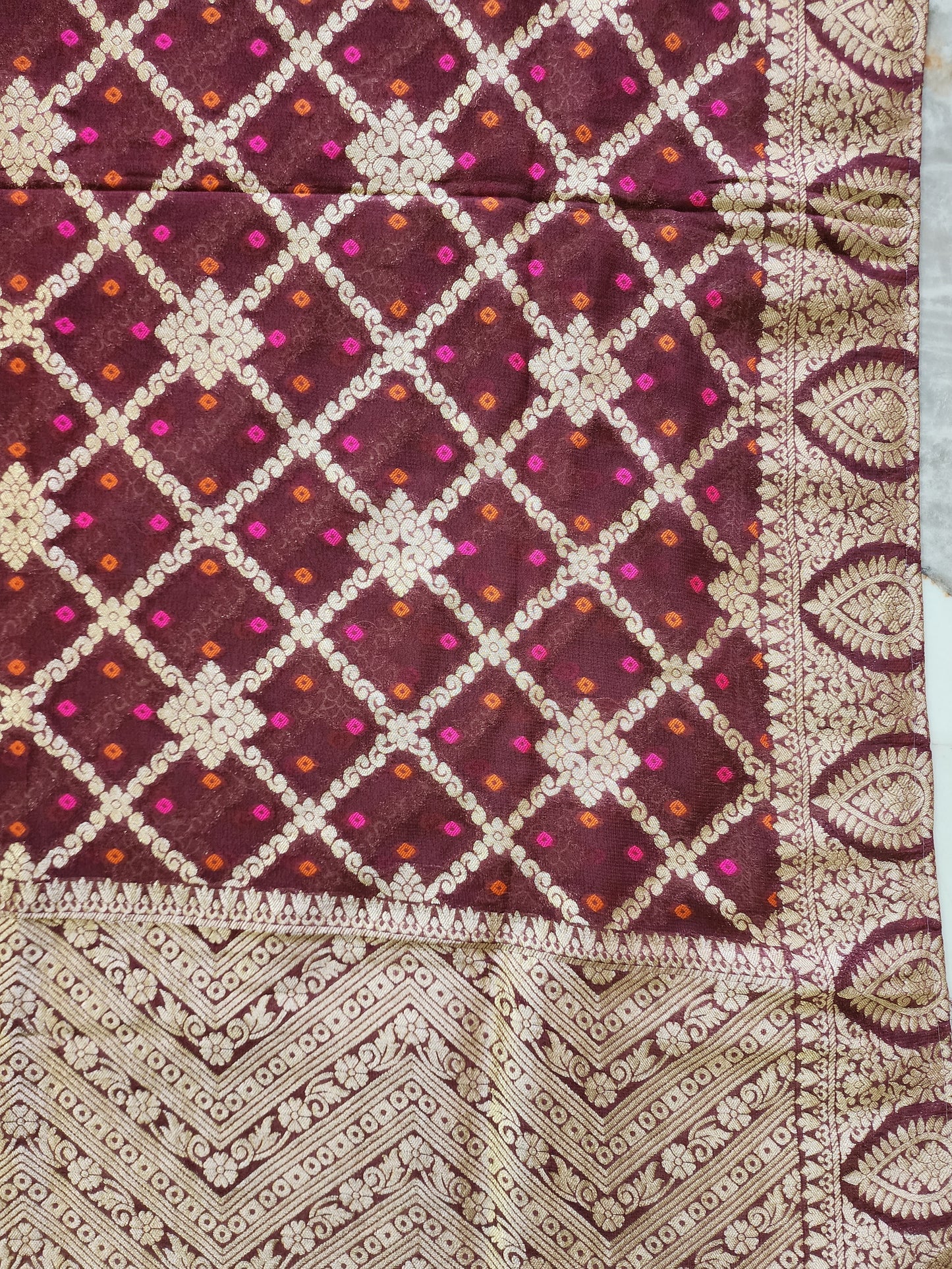 Maroon Banarasi Silk Kurta Set For Women