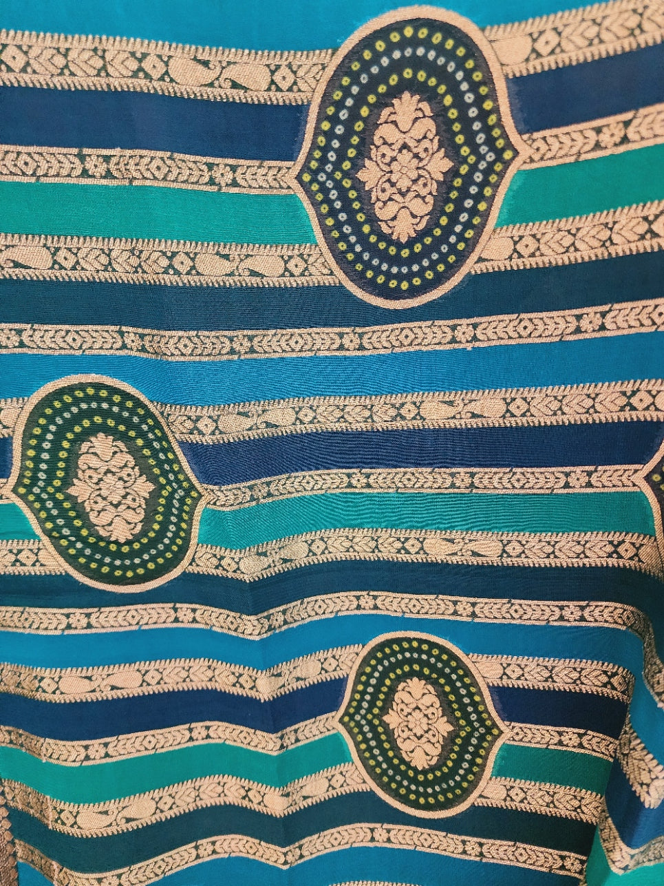 Teal/Turquoise Zari Woven Dupatta in Khaddi Georgette