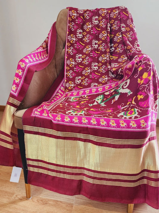 Multicolor Patola Print Dupatta in Muslin Fabric