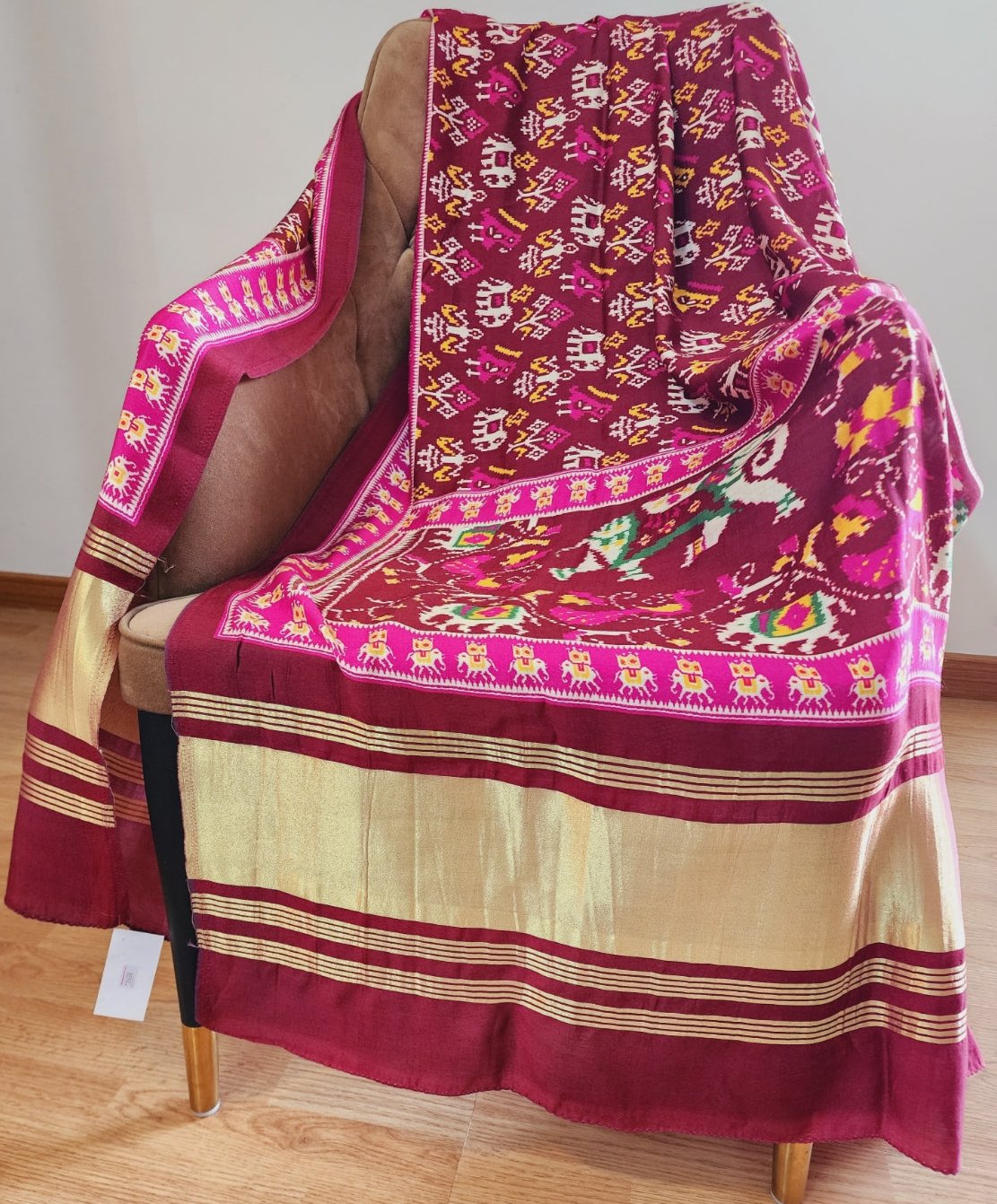 Multicolor Patola Print Dupatta in Muslin Fabric