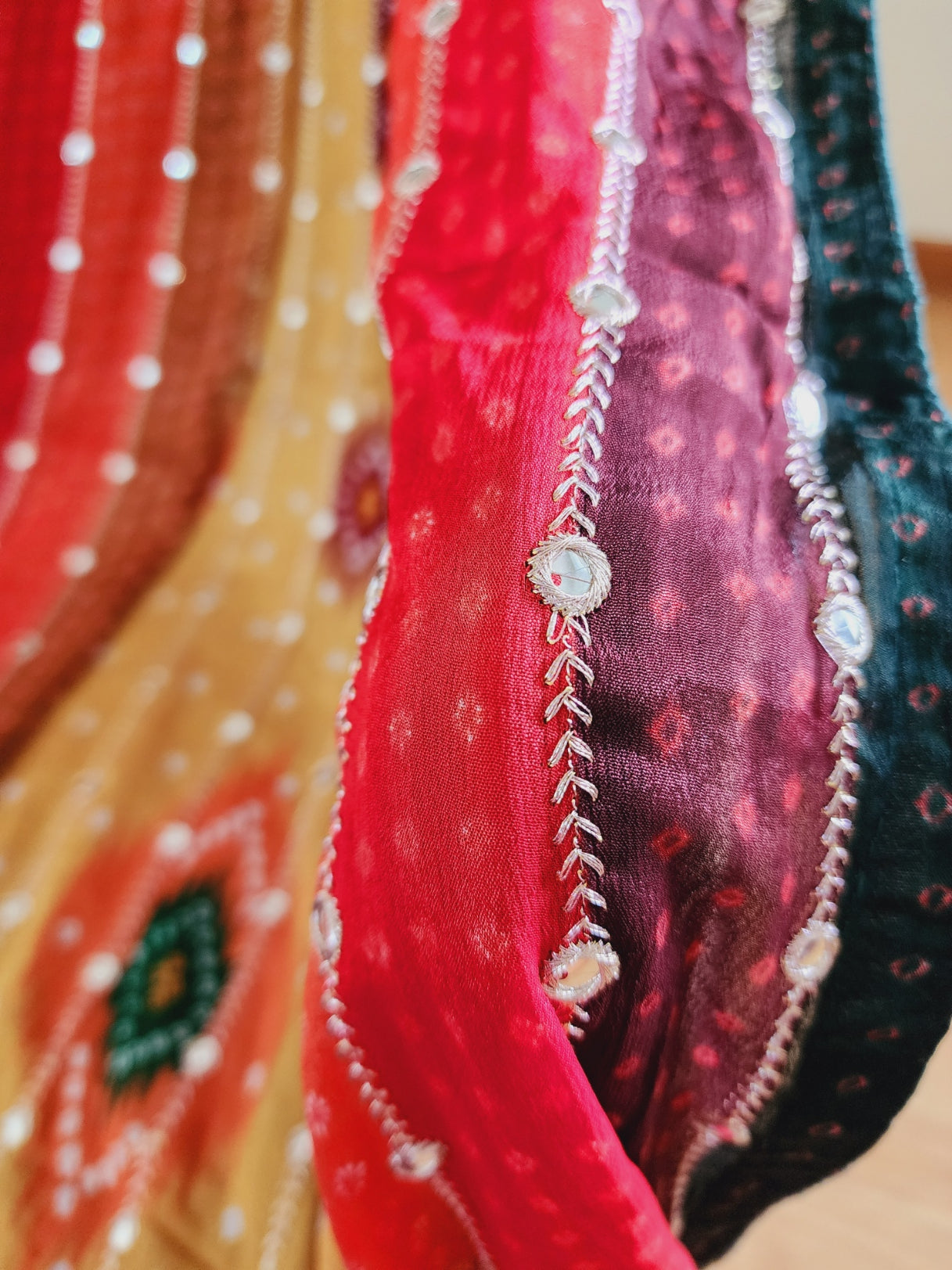 Multi Color Dupatta With Sequins