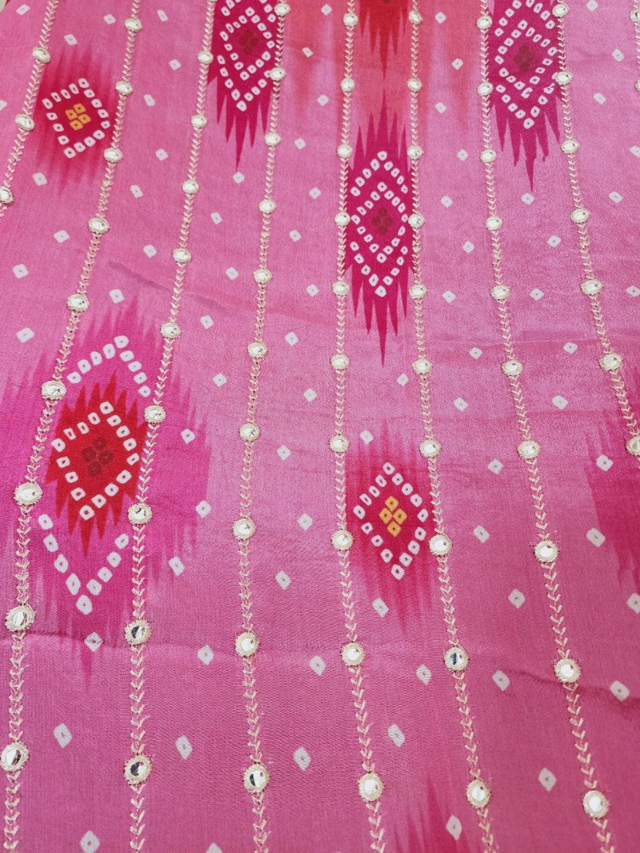 Pink Ombre Dupatta With Sequins