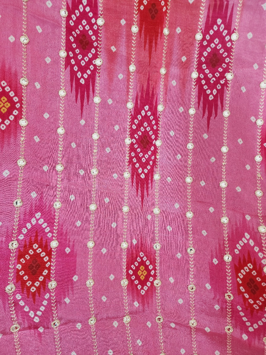 Pink Ombre Dupatta With Sequins