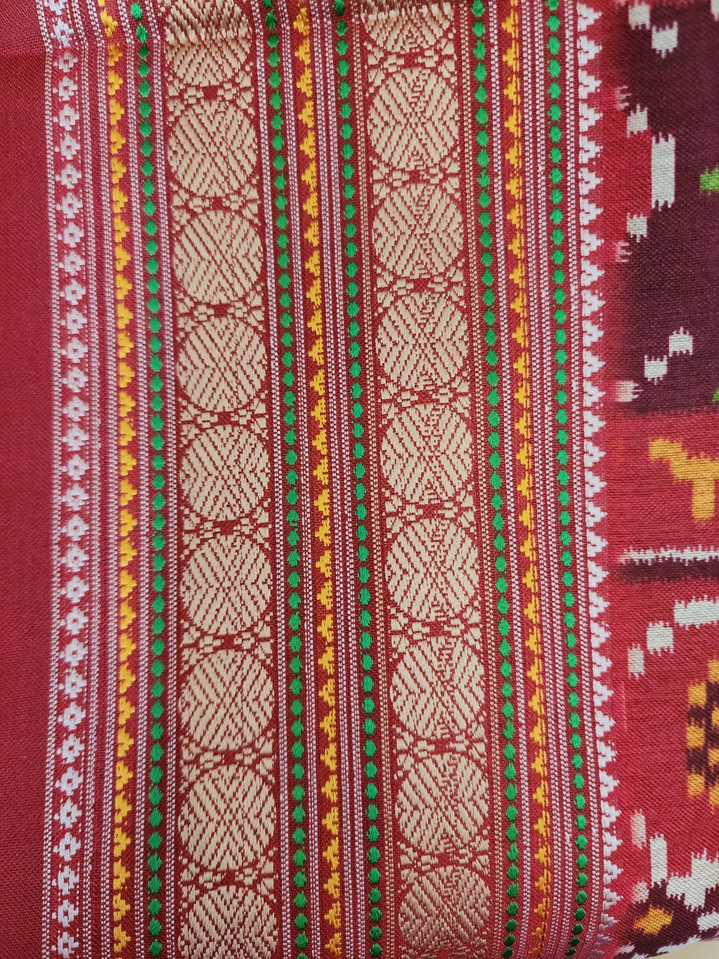 Kalamkari & Patola Print Fusion Beige Dupatta In Cotton Silk