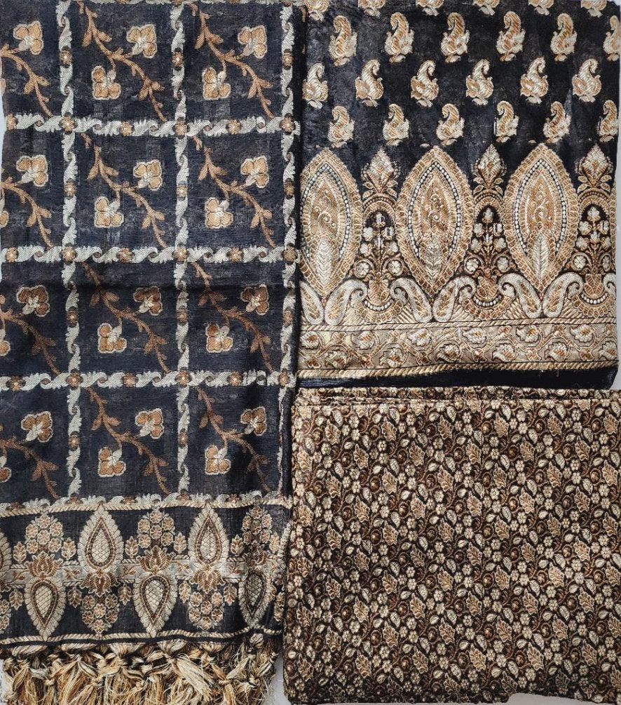 Black Banarasi Cotton Kurta Set