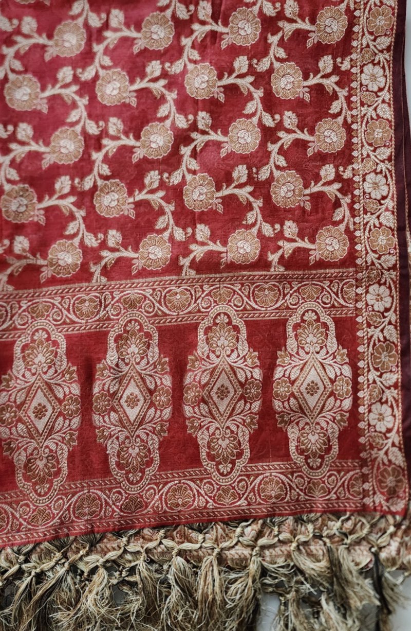 Red Banarasi Cotton Kurta Set