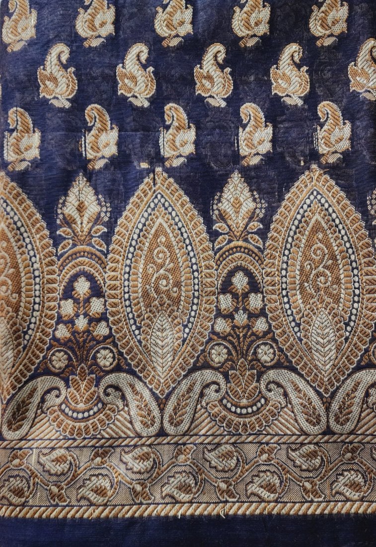 Blue Banarasi Cotton Kurta Set