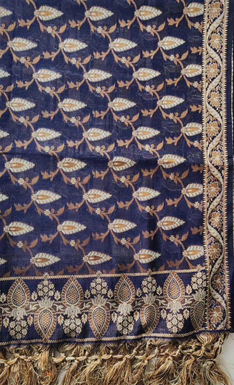 Blue Banarasi Cotton Kurta Set