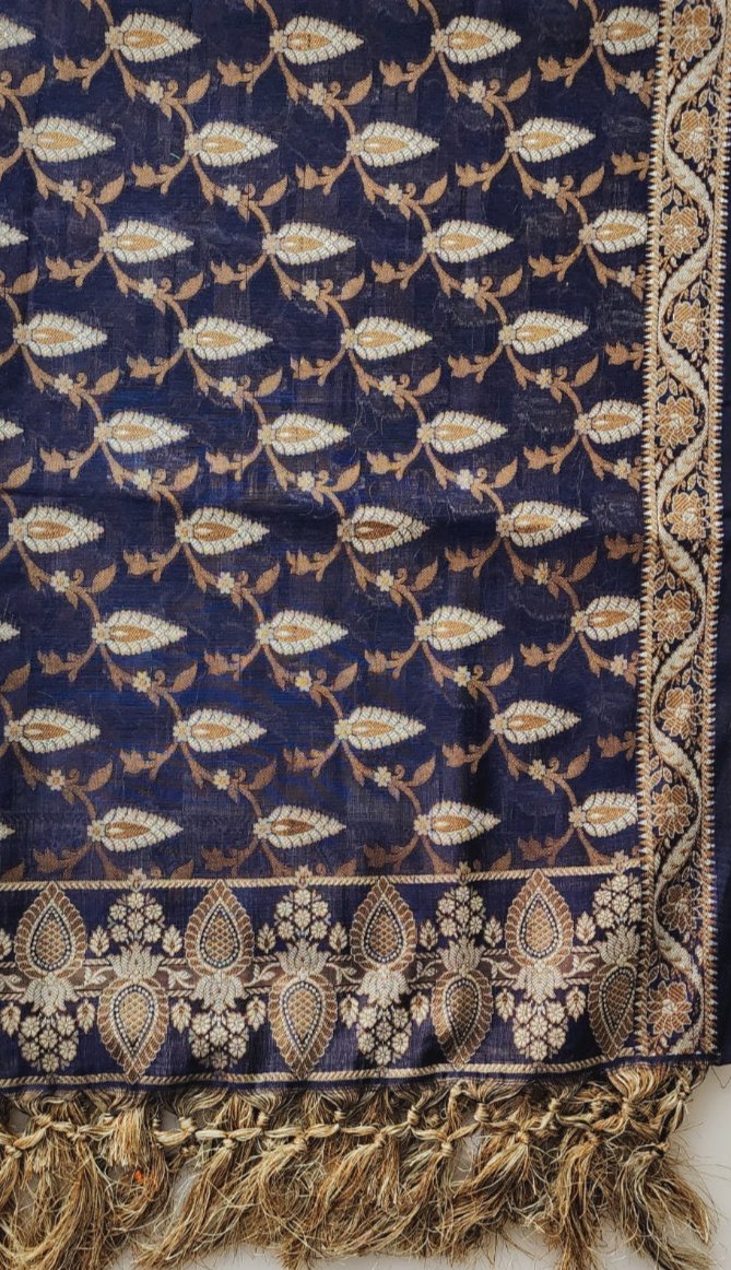 Blue Banarasi Cotton Kurta Set