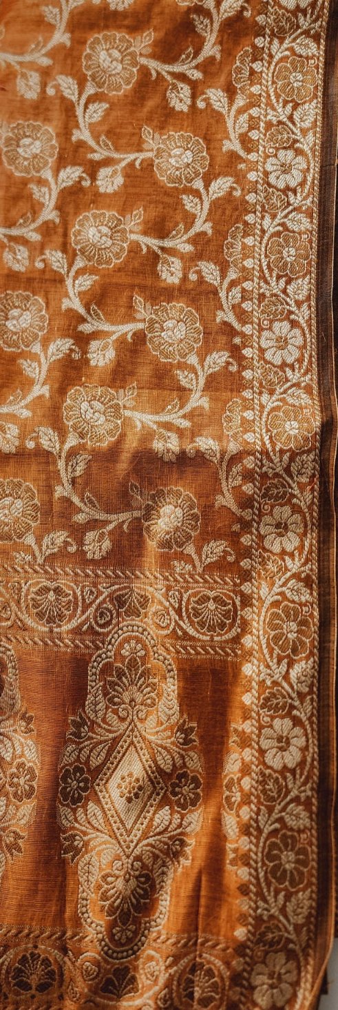 Mustard Yellow Banarasi Cotton Kurta Set