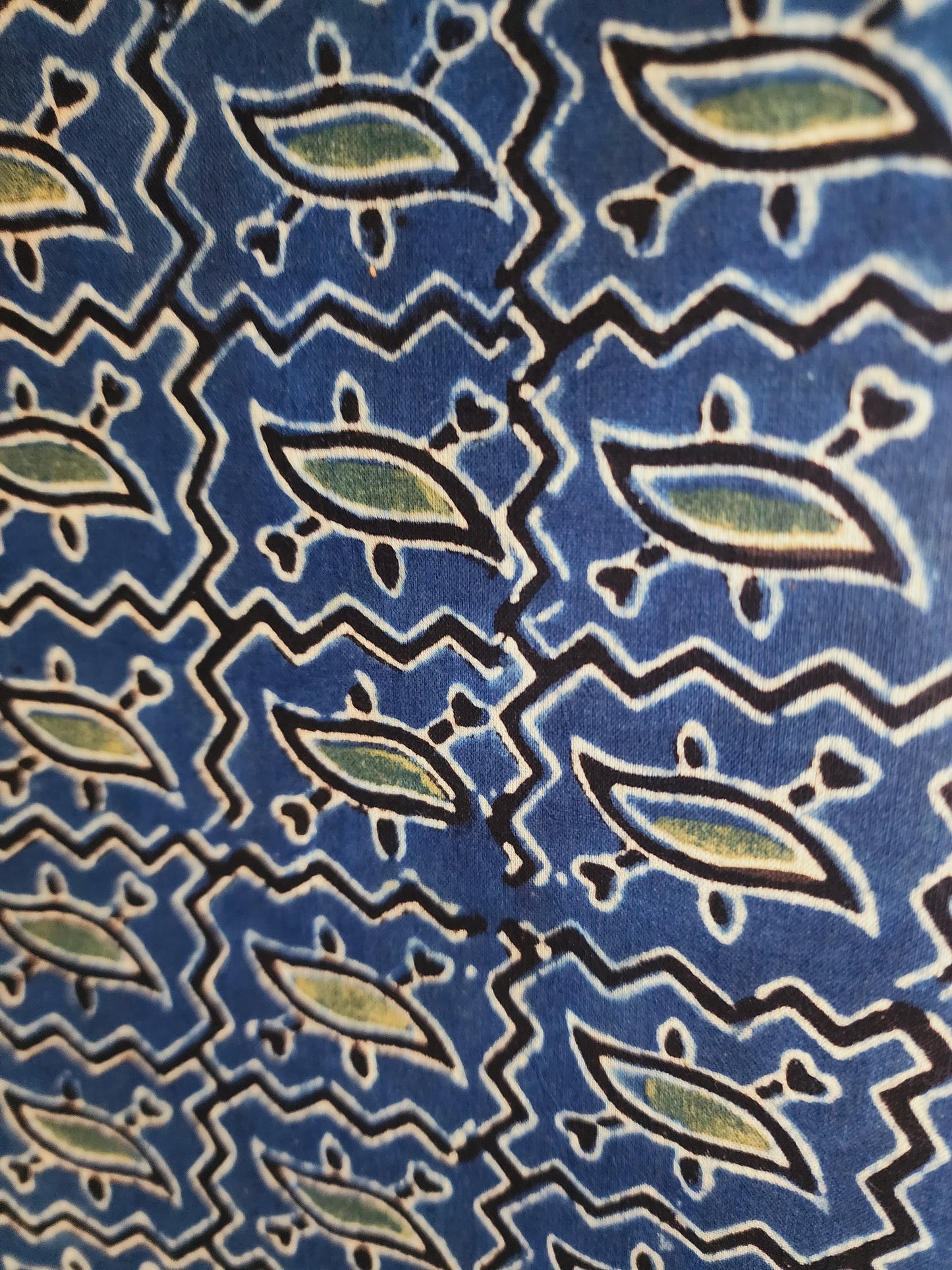 Teal Blue Ajrakh Dupatta In Mul Cotton