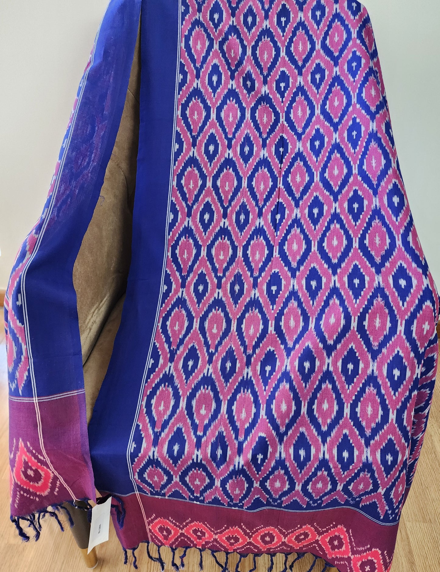 Purple & Pink Ikat Cotton Dupatta