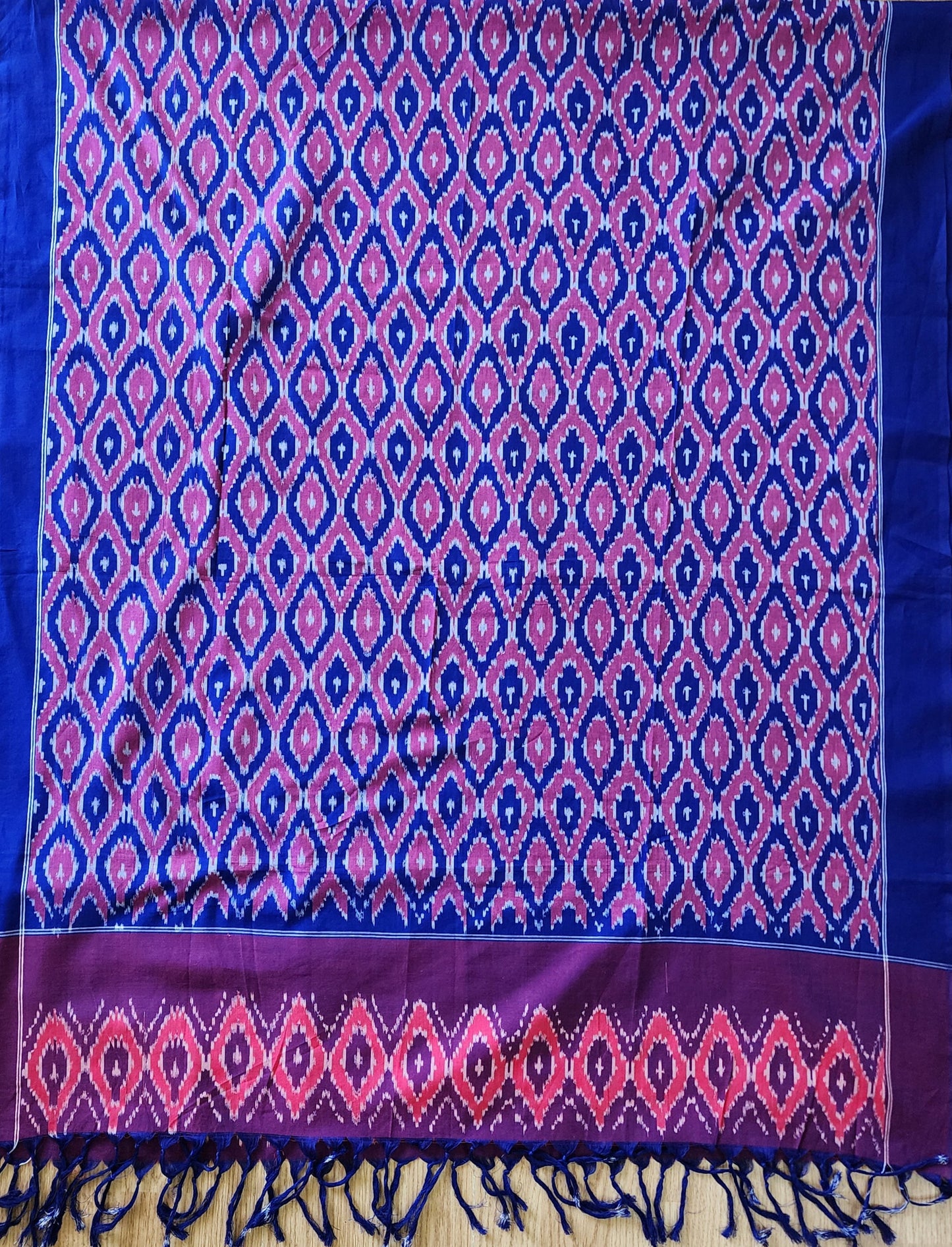 Purple & Pink Ikat Cotton Dupatta