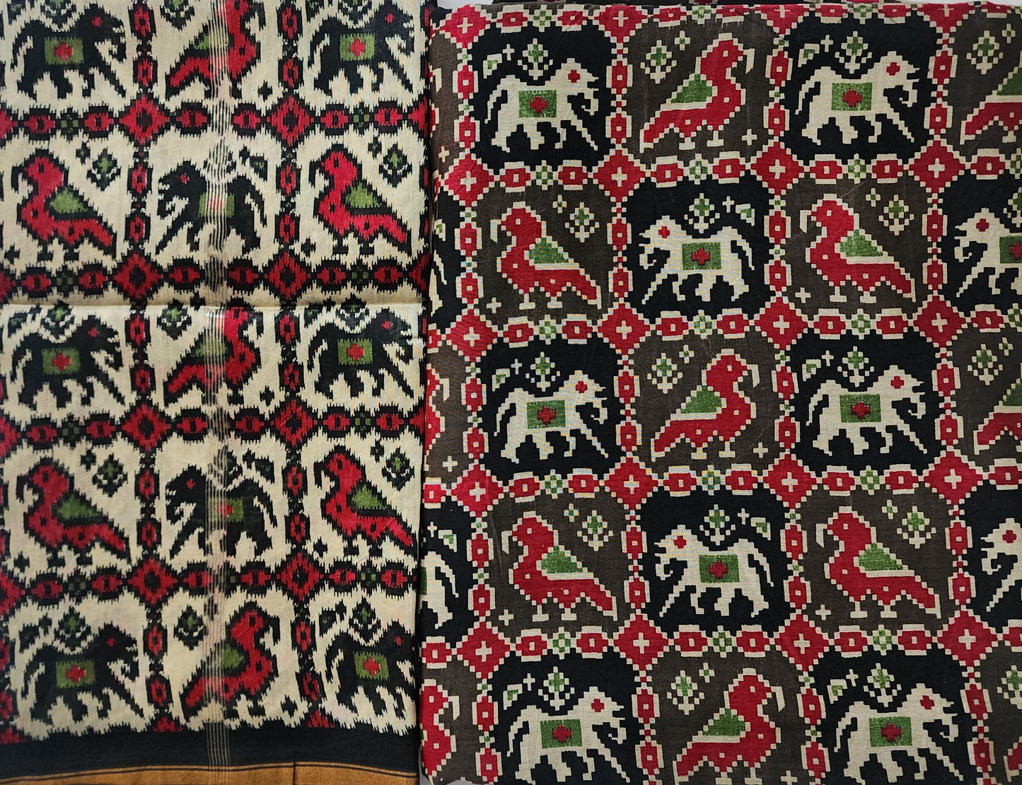 Black Patola Maheshwari Kurta Set with Dupatta & Bottom