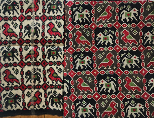 Black Patola Maheshwari Kurta Set with Dupatta & Bottom