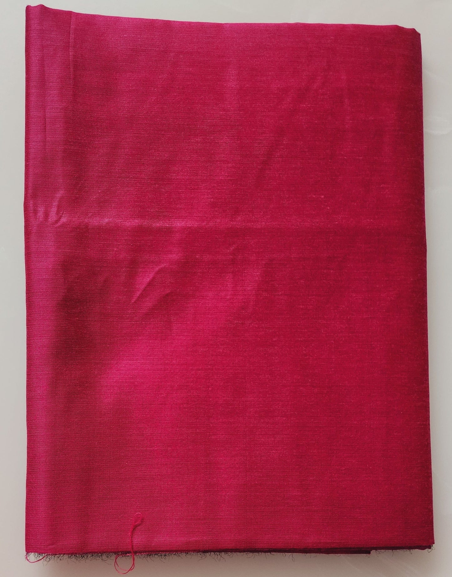 Dark Pink & Black Chanderi Cotton Kurta Set With Golden Zari Border